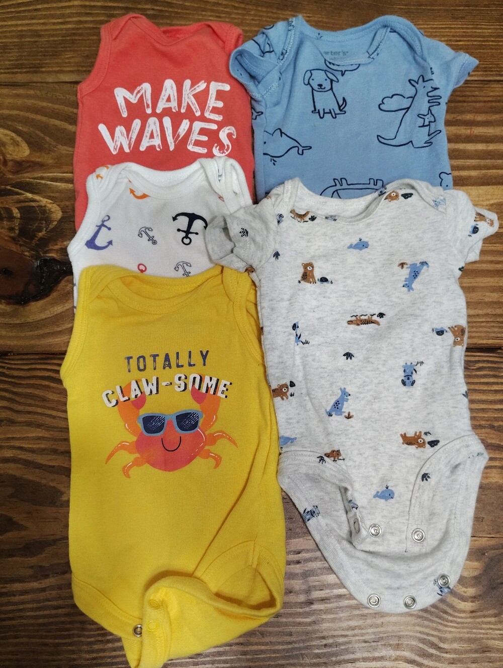 Koala Baby And Carter's NB Size Short Sleeve Onesies
